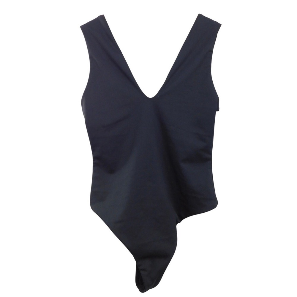 CARBON38 Black Deep V Neck Sleeveless Thong Bodysuit Women's Size S‎